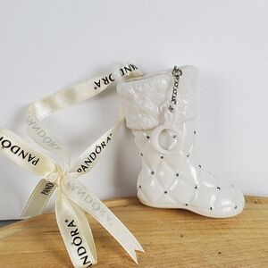 Pandora Christmas Ornament Stocking Boot 2012 Porcelain